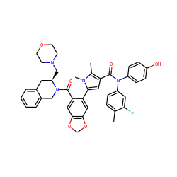 Cc1ccc(N(C(=O)c2cc(-c3cc4c(cc3C(=O)N3Cc5ccccc5C[C@H]3CN3CCOCC3)OCO4)n(C)c2C)c2ccc(O)cc2)cc1F ZINC000261189587