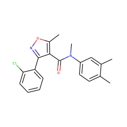 Cc1ccc(N(C)C(=O)c2c(-c3ccccc3Cl)noc2C)cc1C ZINC000045357997