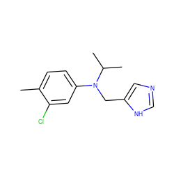 Cc1ccc(N(Cc2cnc[nH]2)C(C)C)cc1Cl ZINC000096177510