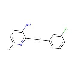 Cc1ccc(N)c(C#Cc2cccc(Cl)c2)n1 ZINC000034182563