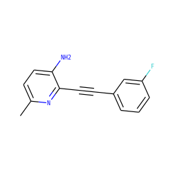 Cc1ccc(N)c(C#Cc2cccc(F)c2)n1 ZINC000003821210