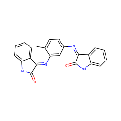 Cc1ccc(N=C2C(=O)Nc3ccccc32)cc1N=C1C(=O)Nc2ccccc21 ZINC000653858788