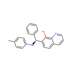 Cc1ccc(N[C@@H](c2ccccc2)c2ccc3cccnc3c2O)cc1 ZINC000000549260