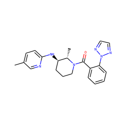 Cc1ccc(N[C@@H]2CCCN(C(=O)c3ccccc3-n3nccn3)[C@H]2C)nc1 ZINC000218465298