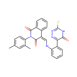 Cc1ccc(N2C(=O)/C(=C\Nc3ccccc3-c3nnc(S)[nH]c3=O)c3ccccc3C2=O)c(C)c1 ZINC000101858319