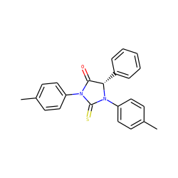 Cc1ccc(N2C(=O)[C@H](c3ccccc3)N(c3ccc(C)cc3)C2=S)cc1 ZINC000013680178