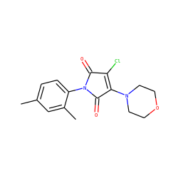 Cc1ccc(N2C(=O)C(Cl)=C(N3CCOCC3)C2=O)c(C)c1 ZINC000000101493