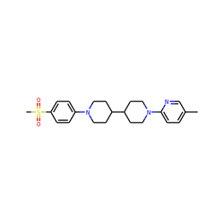Cc1ccc(N2CCC(C3CCN(c4ccc(S(C)(=O)=O)cc4)CC3)CC2)nc1 ZINC000071341500