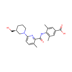 Cc1ccc(N2CCC[C@H](CO)C2)nc1C(=O)Nc1c(C)cc(C(=O)O)cc1C ZINC000216499331