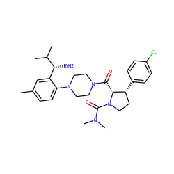 Cc1ccc(N2CCN(C(=O)[C@@H]3[C@H](c4ccc(Cl)cc4)CCN3C(=O)N(C)C)CC2)c([C@@H](N)C(C)C)c1 ZINC000029041102