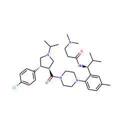 Cc1ccc(N2CCN(C(=O)[C@@H]3CN(C(C)C)C[C@H]3c3ccc(Cl)cc3)CC2)c([C@@H](NC(=O)CCN(C)C)C(C)C)c1 ZINC000028960066