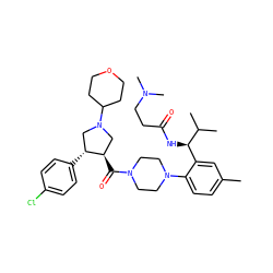 Cc1ccc(N2CCN(C(=O)[C@@H]3CN(C4CCOCC4)C[C@H]3c3ccc(Cl)cc3)CC2)c([C@@H](NC(=O)CCN(C)C)C(C)C)c1 ZINC000029131061