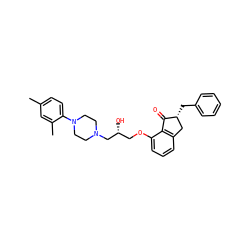 Cc1ccc(N2CCN(C[C@H](O)COc3cccc4c3C(=O)[C@H](Cc3ccccc3)C4)CC2)c(C)c1 ZINC000053151242