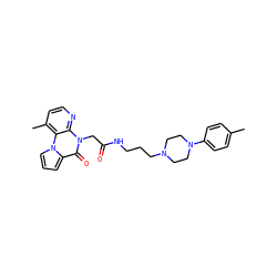Cc1ccc(N2CCN(CCCNC(=O)Cn3c(=O)c4cccn4c4c(C)ccnc43)CC2)cc1 ZINC000066156954