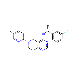 Cc1ccc(N2CCc3ncnc(N[C@H](C)c4cc(F)cc(F)c4)c3C2)nc1 ZINC000114995139