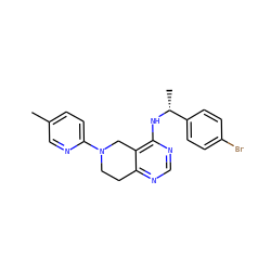 Cc1ccc(N2CCc3ncnc(N[C@H](C)c4ccc(Br)cc4)c3C2)nc1 ZINC000114997483