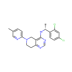 Cc1ccc(N2CCc3ncnc(N[C@H](C)c4ccc(Cl)cc4Cl)c3C2)nc1 ZINC000114995090