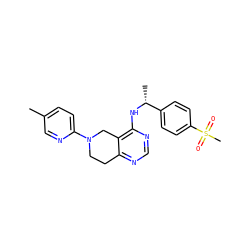 Cc1ccc(N2CCc3ncnc(N[C@H](C)c4ccc(S(C)(=O)=O)cc4)c3C2)nc1 ZINC000114999863