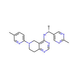 Cc1ccc(N2CCc3ncnc(N[C@H](C)c4cnc(C)nc4)c3C2)nc1 ZINC000114996104
