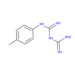 Cc1ccc(NC(=N)NC(=N)N)cc1 ZINC000015924299