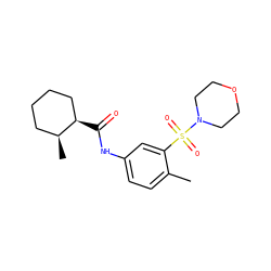Cc1ccc(NC(=O)[C@@H]2CCCC[C@@H]2C)cc1S(=O)(=O)N1CCOCC1 ZINC000040900131