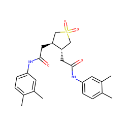 Cc1ccc(NC(=O)C[C@H]2CS(=O)(=O)C[C@@H]2CC(=O)Nc2ccc(C)c(C)c2)cc1C ZINC000006142105
