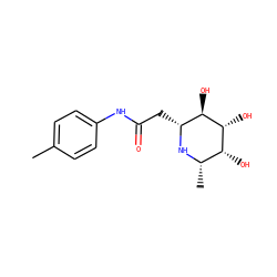 Cc1ccc(NC(=O)C[C@H]2N[C@@H](C)[C@@H](O)[C@@H](O)[C@@H]2O)cc1 ZINC000096286021
