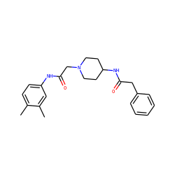 Cc1ccc(NC(=O)CN2CCC(NC(=O)Cc3ccccc3)CC2)cc1C ZINC000004908667