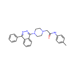 Cc1ccc(NC(=O)CN2CCN(c3nnc(-c4ccccc4)c4ccccc34)CC2)cc1 ZINC000653779491