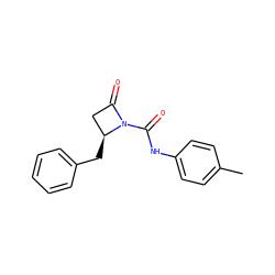 Cc1ccc(NC(=O)N2C(=O)C[C@@H]2Cc2ccccc2)cc1 ZINC000013780478