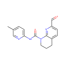 Cc1ccc(NC(=O)N2CCCc3ccc(C=O)nc32)nc1 ZINC001772578812