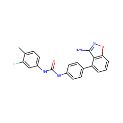 Cc1ccc(NC(=O)Nc2ccc(-c3cccc4onc(N)c34)cc2)cc1F ZINC000014975398