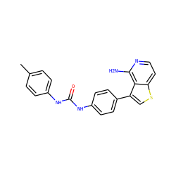 Cc1ccc(NC(=O)Nc2ccc(-c3csc4ccnc(N)c34)cc2)cc1 ZINC000028703828