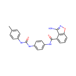 Cc1ccc(NC(=O)Nc2ccc(NC(=O)c3cccc4onc(N)c34)cc2)cc1 ZINC000084669738