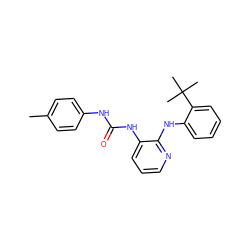 Cc1ccc(NC(=O)Nc2cccnc2Nc2ccccc2C(C)(C)C)cc1 ZINC000095592870