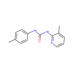 Cc1ccc(NC(=O)Nc2ncccc2C)cc1 ZINC000000291242