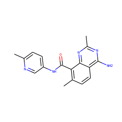 Cc1ccc(NC(=O)c2c(C)ccc3c(N)nc(C)nc23)cn1 ZINC000066066354