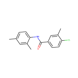 Cc1ccc(NC(=O)c2ccc(Cl)c(C)c2)c(C)c1 ZINC000114429708