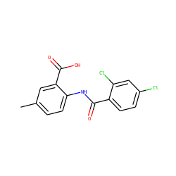 Cc1ccc(NC(=O)c2ccc(Cl)cc2Cl)c(C(=O)O)c1 ZINC000006281719