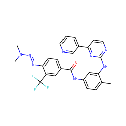 Cc1ccc(NC(=O)c2ccc(N=NN(C)C)c(C(F)(F)F)c2)cc1Nc1nccc(-c2cccnc2)n1 ZINC000253655868