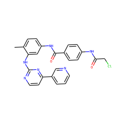 Cc1ccc(NC(=O)c2ccc(NC(=O)CCl)cc2)cc1Nc1nccc(-c2cccnc2)n1 ZINC000141355911