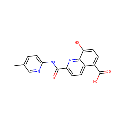 Cc1ccc(NC(=O)c2ccc3c(C(=O)O)ccc(O)c3n2)nc1 ZINC000473151561