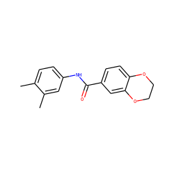 Cc1ccc(NC(=O)c2ccc3c(c2)OCCO3)cc1C ZINC000000262271