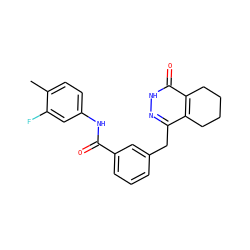 Cc1ccc(NC(=O)c2cccc(Cc3n[nH]c(=O)c4c3CCCC4)c2)cc1F ZINC000167326848