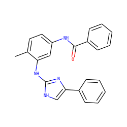 Cc1ccc(NC(=O)c2ccccc2)cc1Nc1nc(-c2ccccc2)c[nH]1 ZINC000040867092