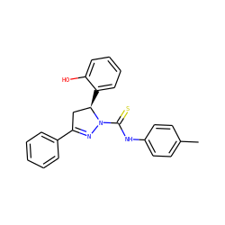 Cc1ccc(NC(=S)N2N=C(c3ccccc3)C[C@H]2c2ccccc2O)cc1 ZINC000072170737