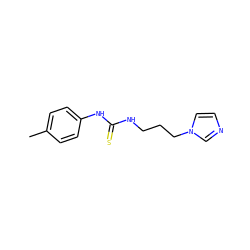 Cc1ccc(NC(=S)NCCCn2ccnc2)cc1 ZINC000002815633