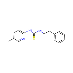 Cc1ccc(NC(=S)NCCc2ccccc2)nc1 ZINC000013519717