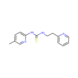 Cc1ccc(NC(=S)NCCc2ccccn2)nc1 ZINC000013744923