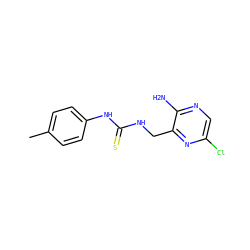 Cc1ccc(NC(=S)NCc2nc(Cl)cnc2N)cc1 ZINC000071295662